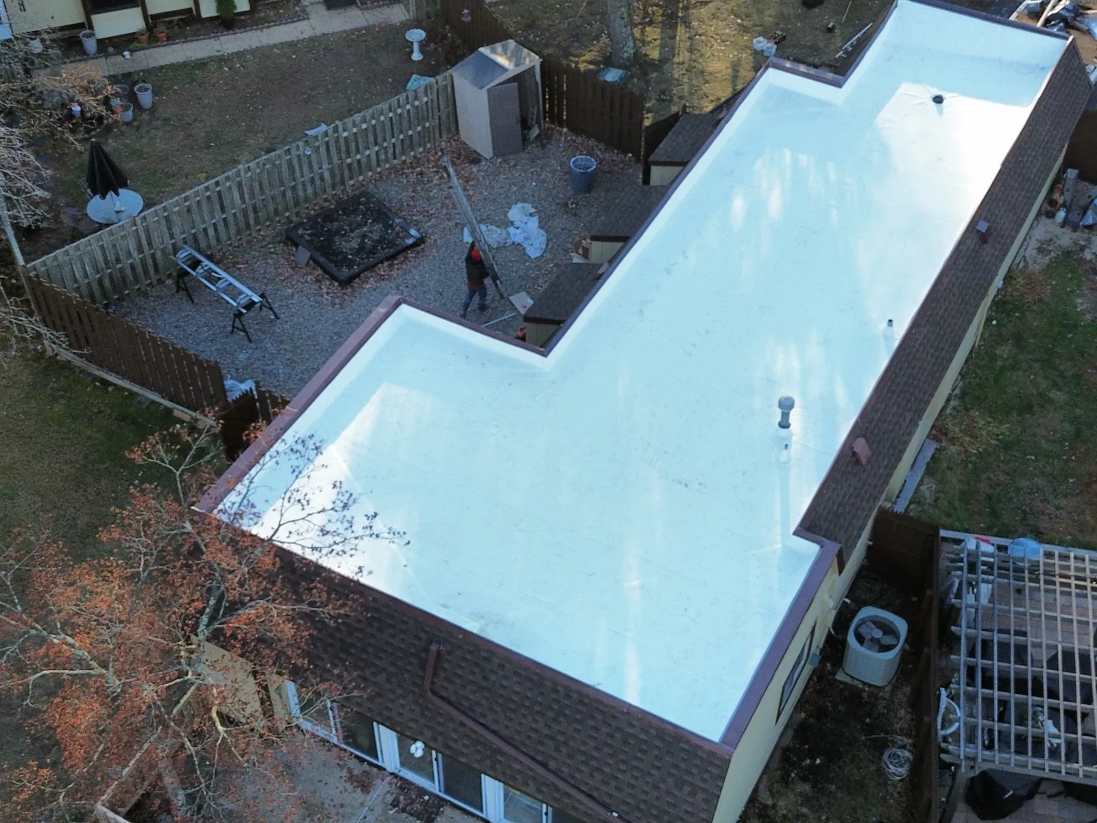 Flat roof replacement, commercial by Skyline Construction Group